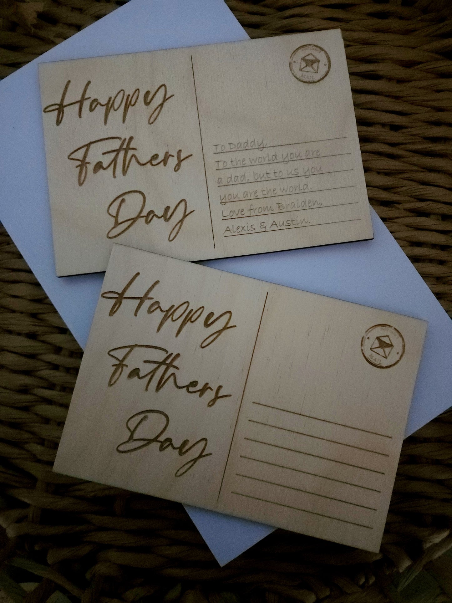 Father's Day postcard plaque