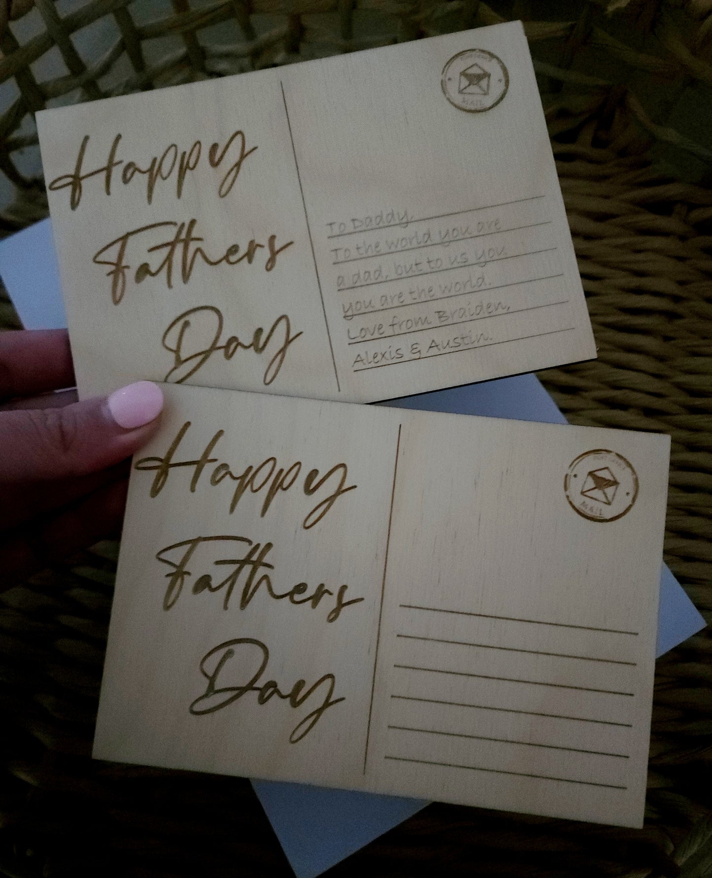 Father's Day postcard plaque