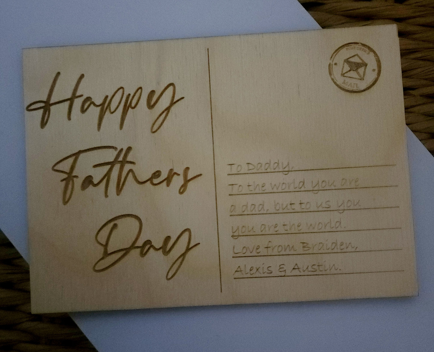 Father's Day postcard plaque