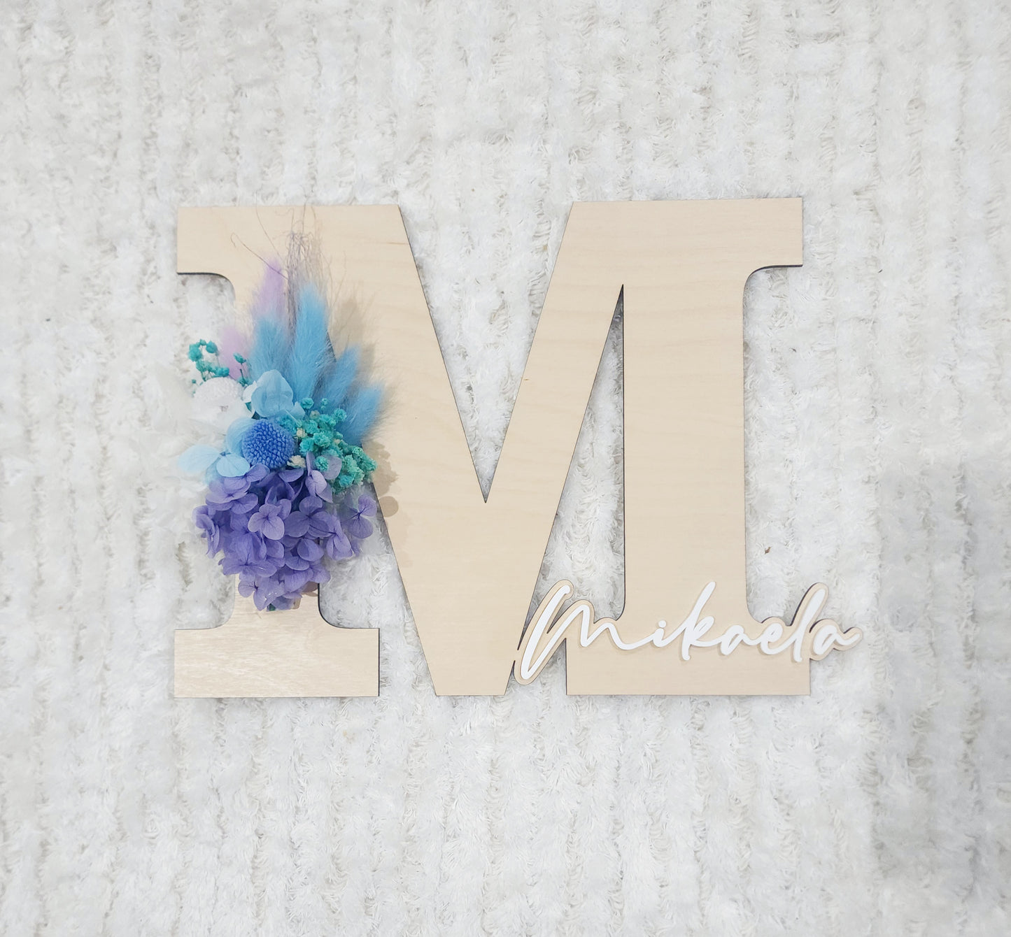 Initial Dried Flower Plaque