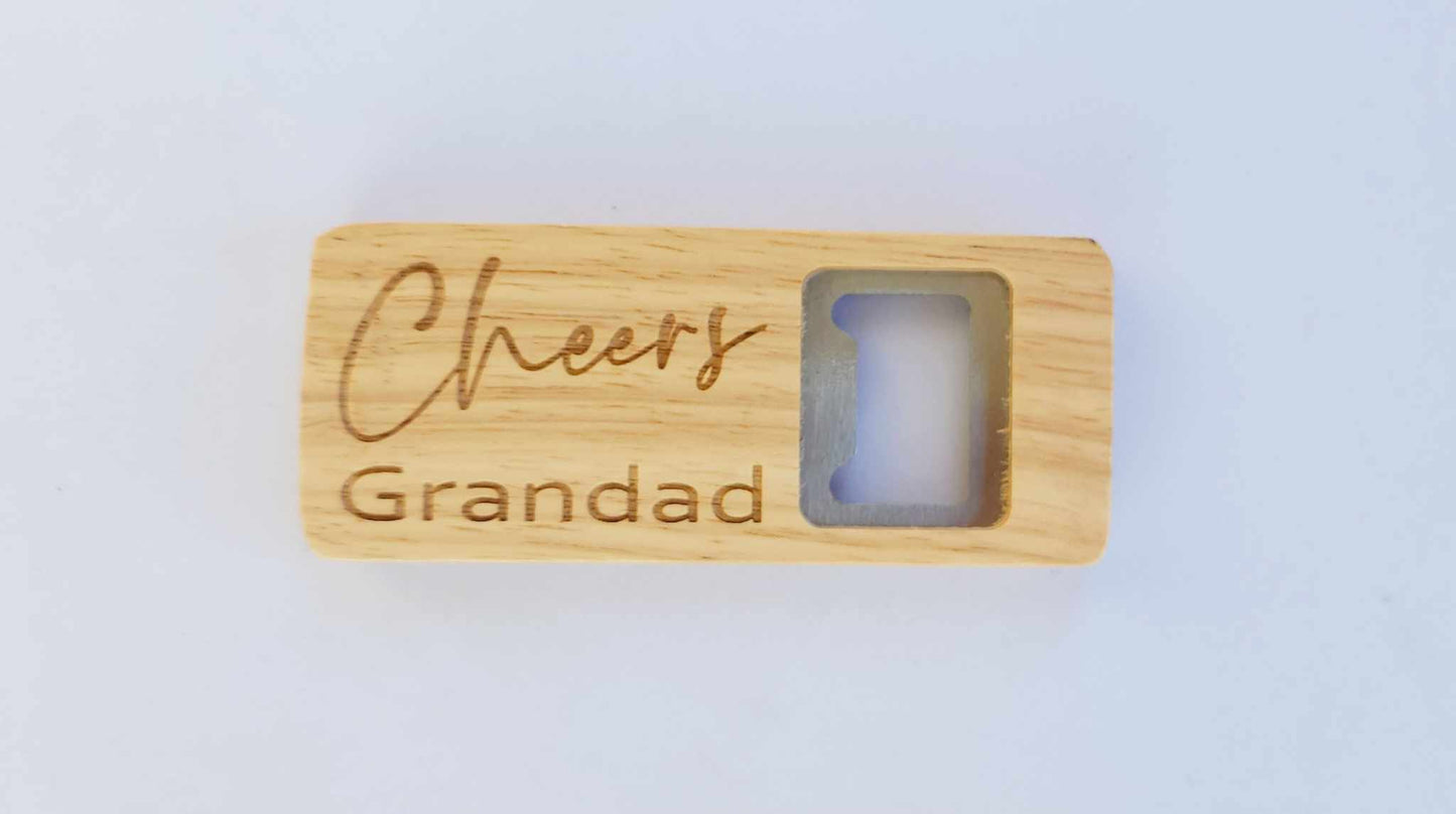 Wooden Personalised Rectangle Bottle Opener