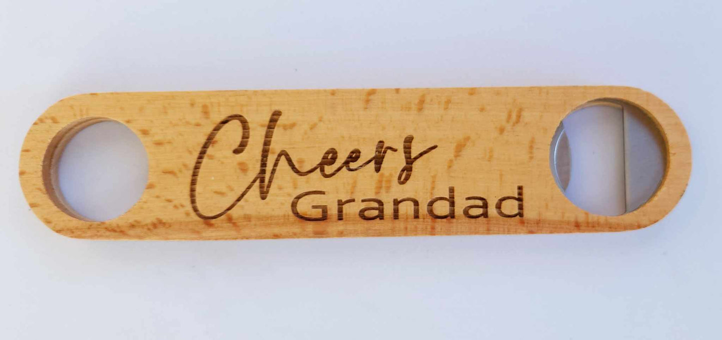 Engraved Wooden Bottle Opener