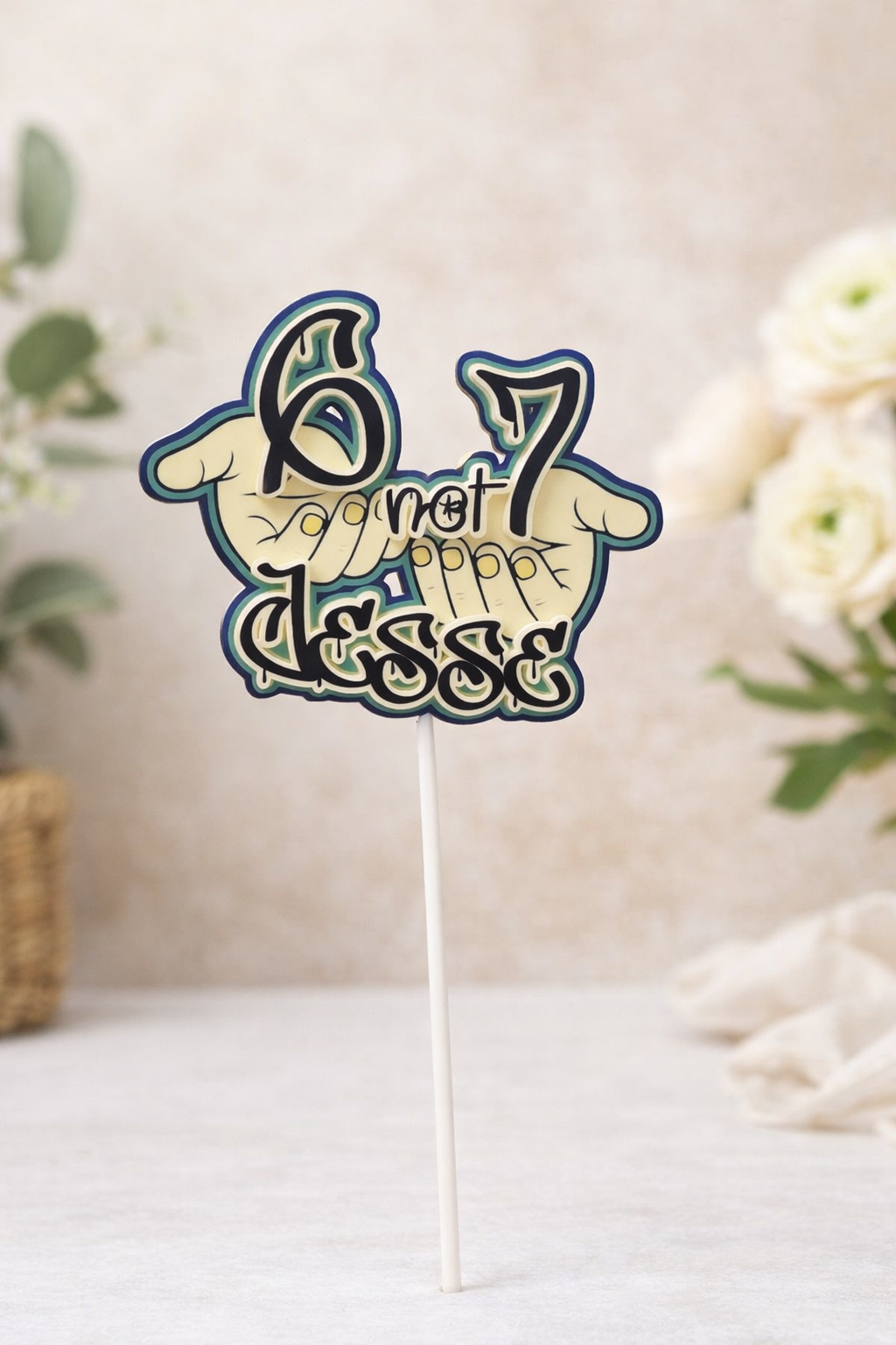 6 NOT 7 PERSONALISED CAKE TOPPER