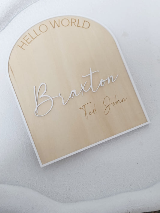 Hello World Personalised Birth Announcement