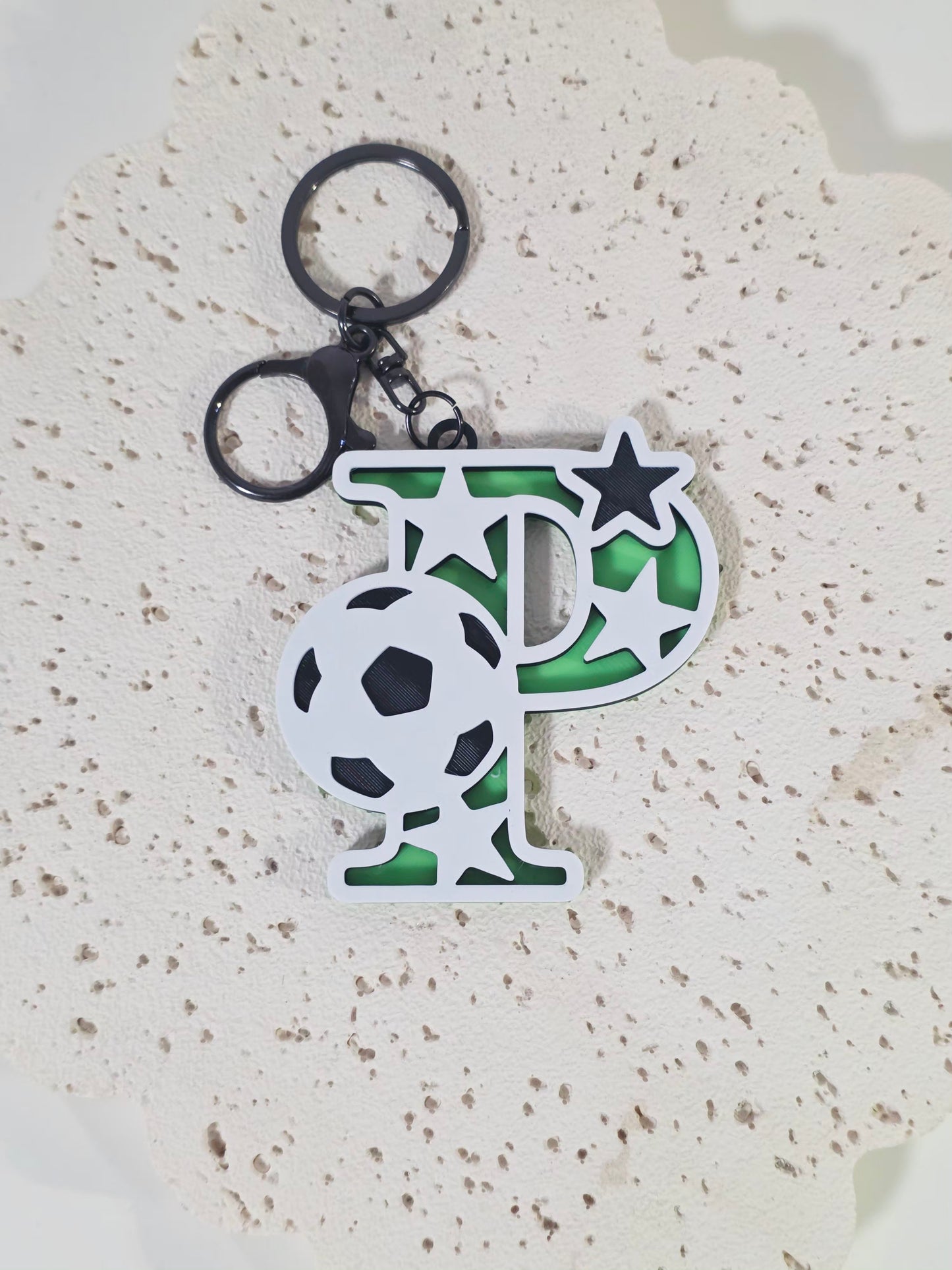 Soccer Initial Keyring - 3D Printed