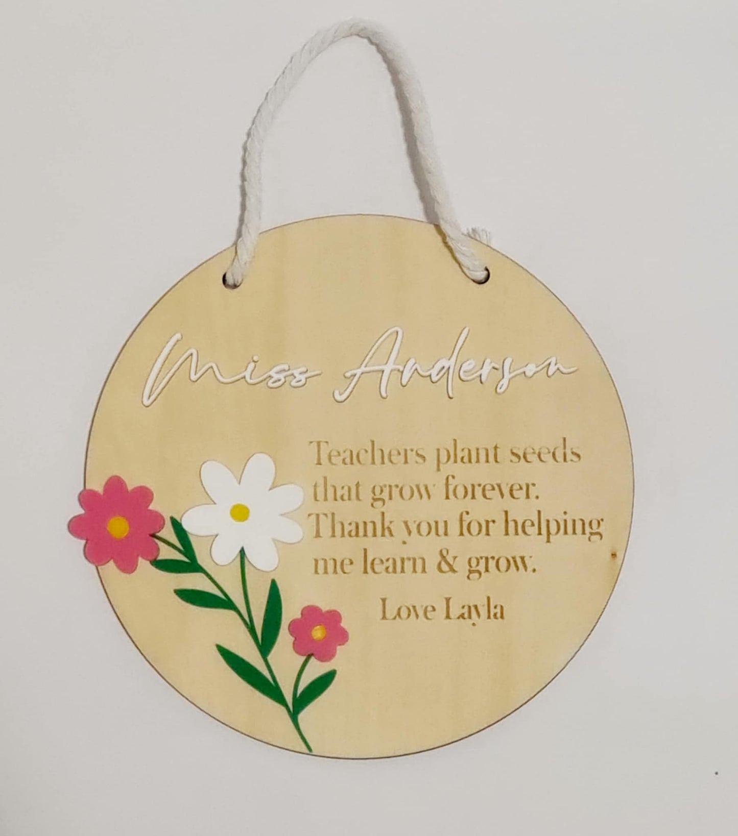 Wooden Flower Plaque
