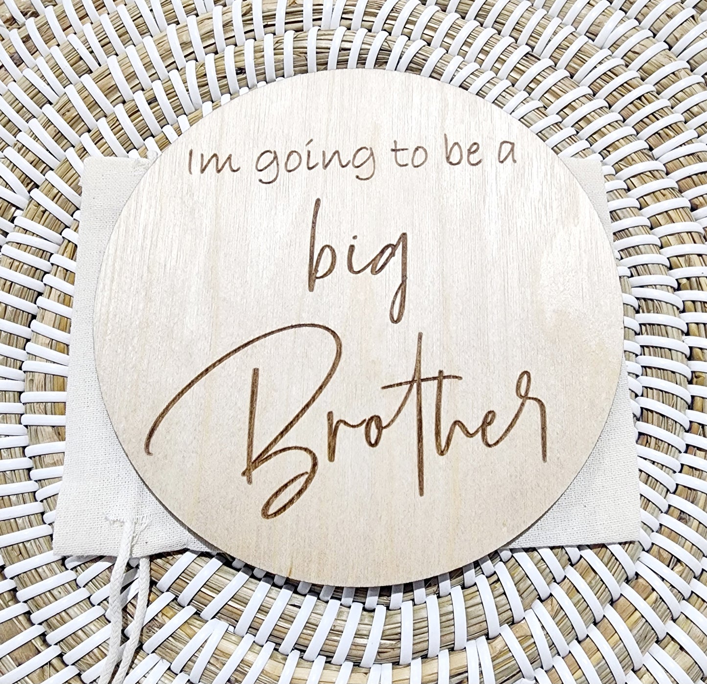 Wooden engraved I'm going to be a big brother