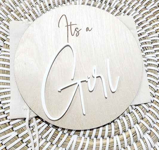It's a Girl Plaque with acrylic