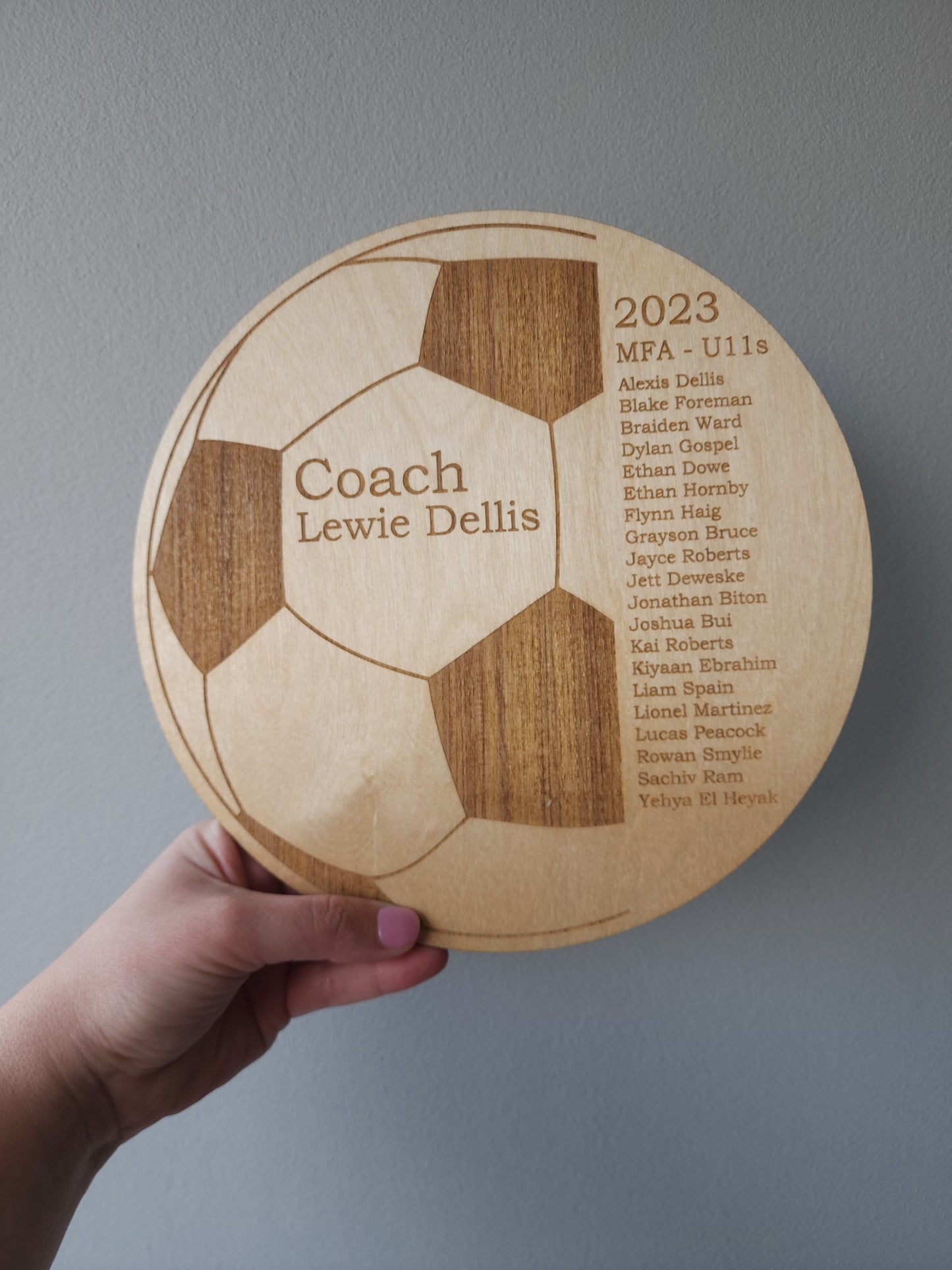 Soccer coach plaque