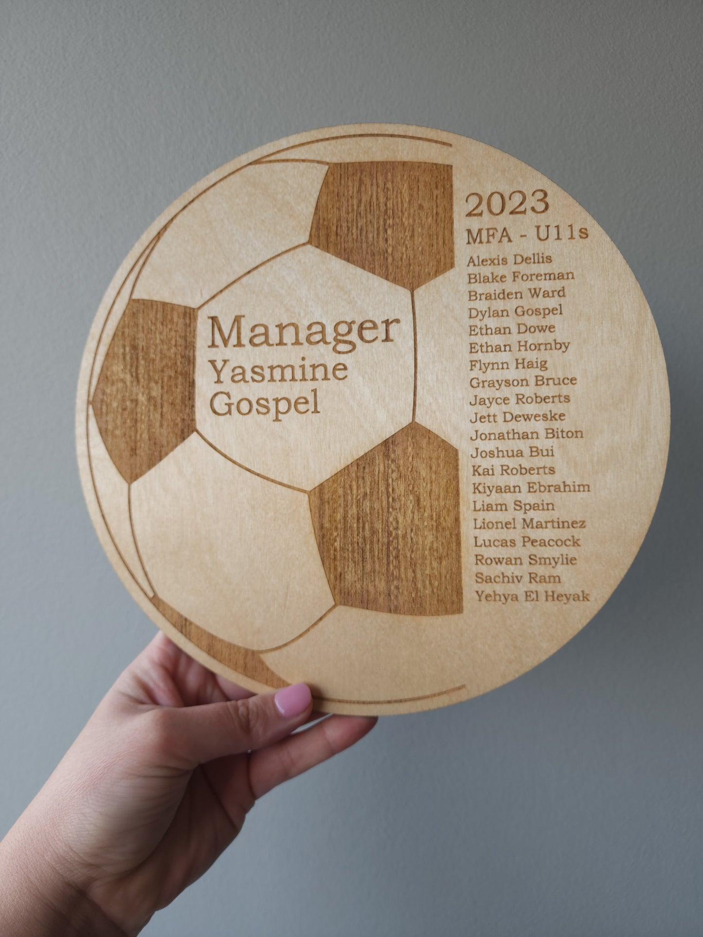 Soccer coach plaque