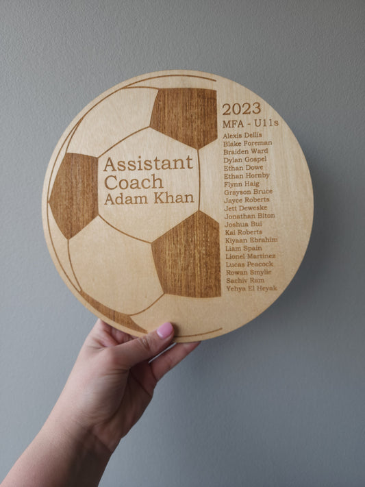 Soccer coach plaque