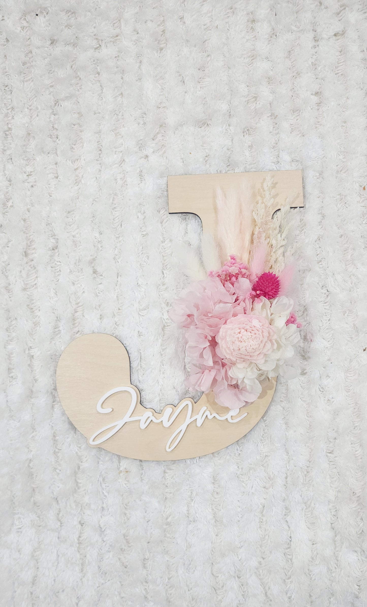 Initial Dried Flower Plaque