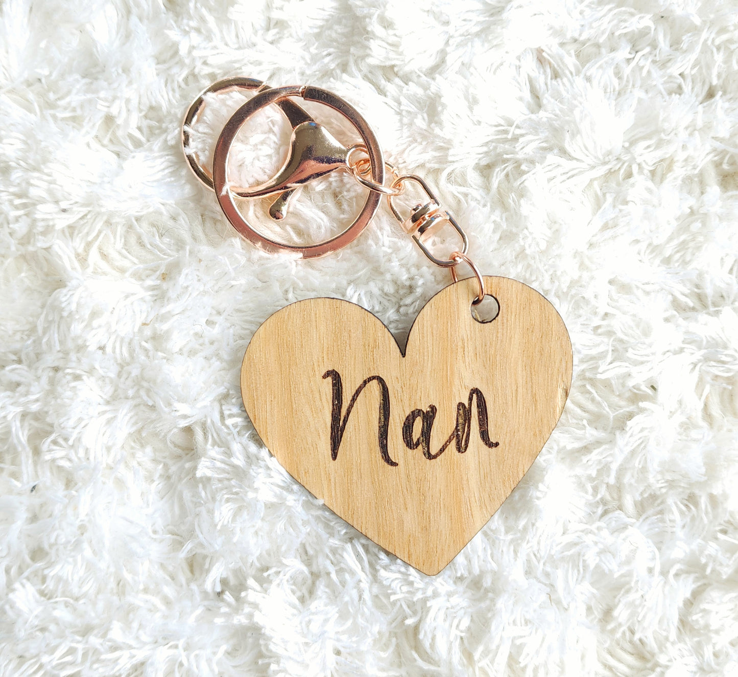 Wooden personalised keyrings