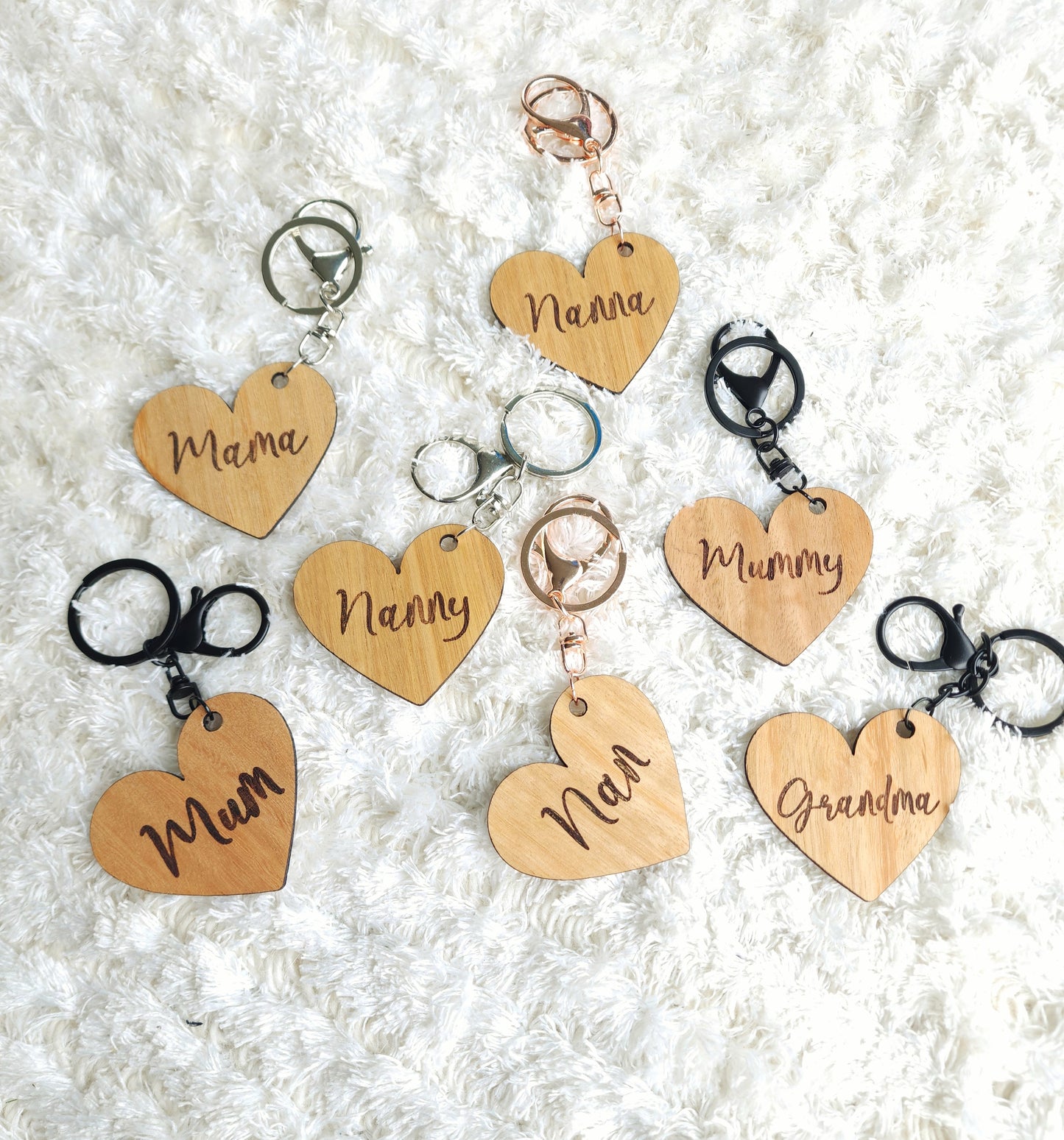 Wooden personalised keyrings