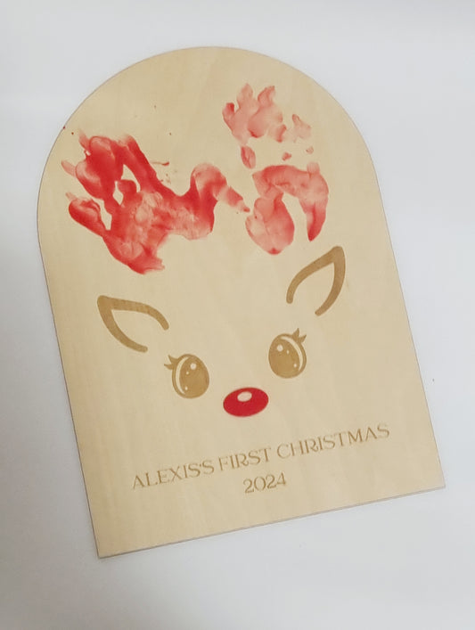 Raindeer first Christmas Plaque