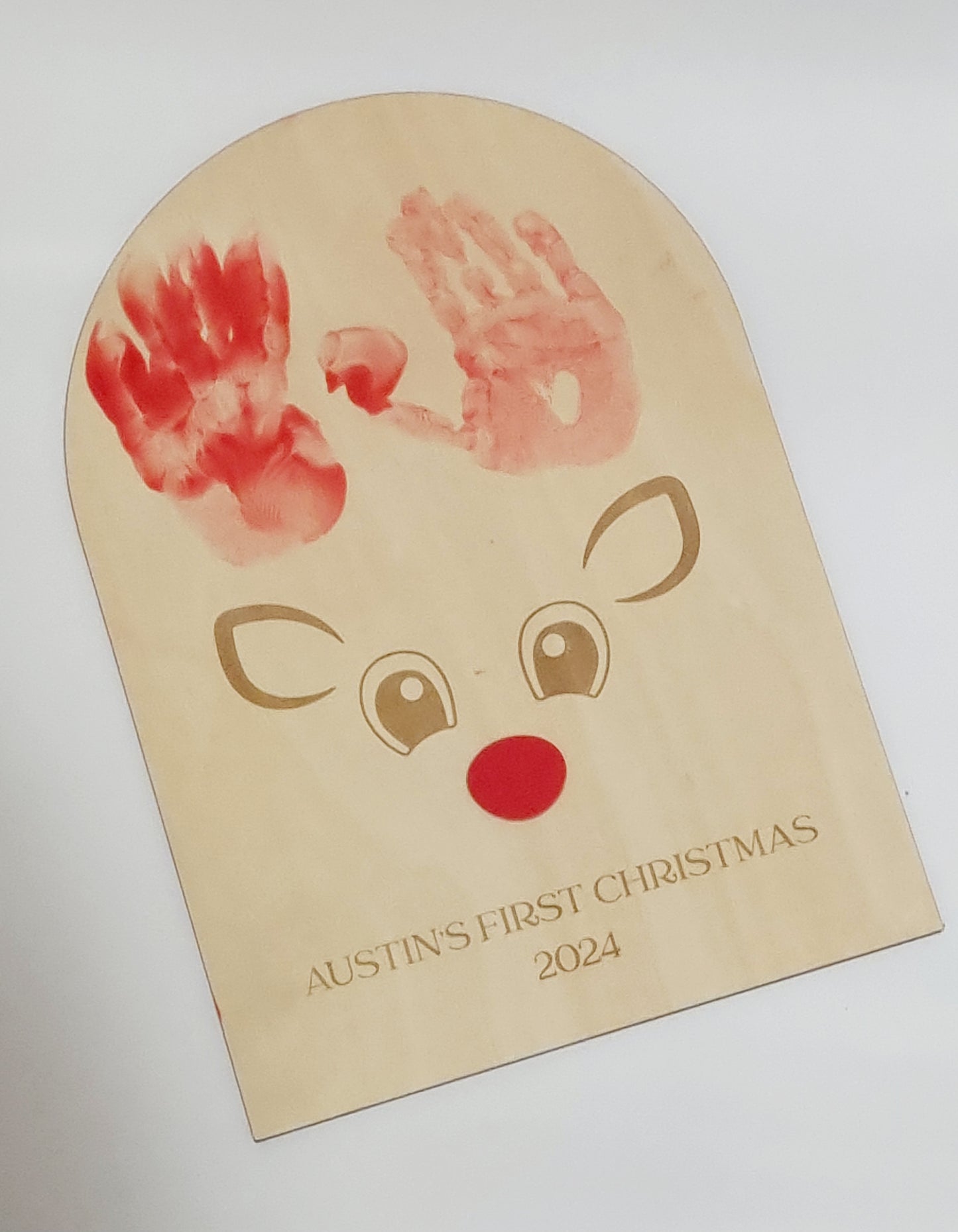 Raindeer first Christmas plaque