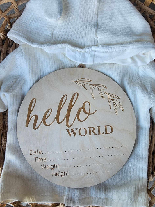 Hello World Announcement Plaque - Engraved