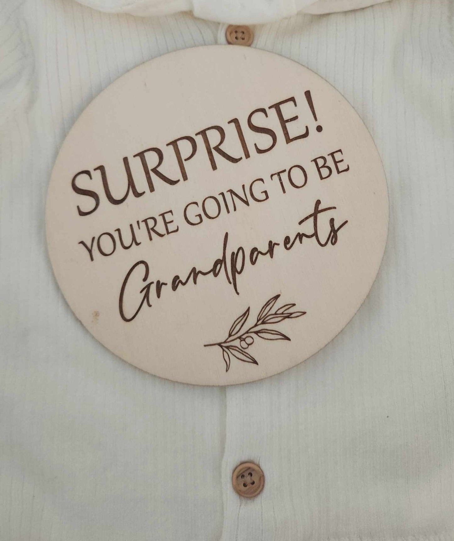 SURPRISE! Your going to be Grandparents engraved