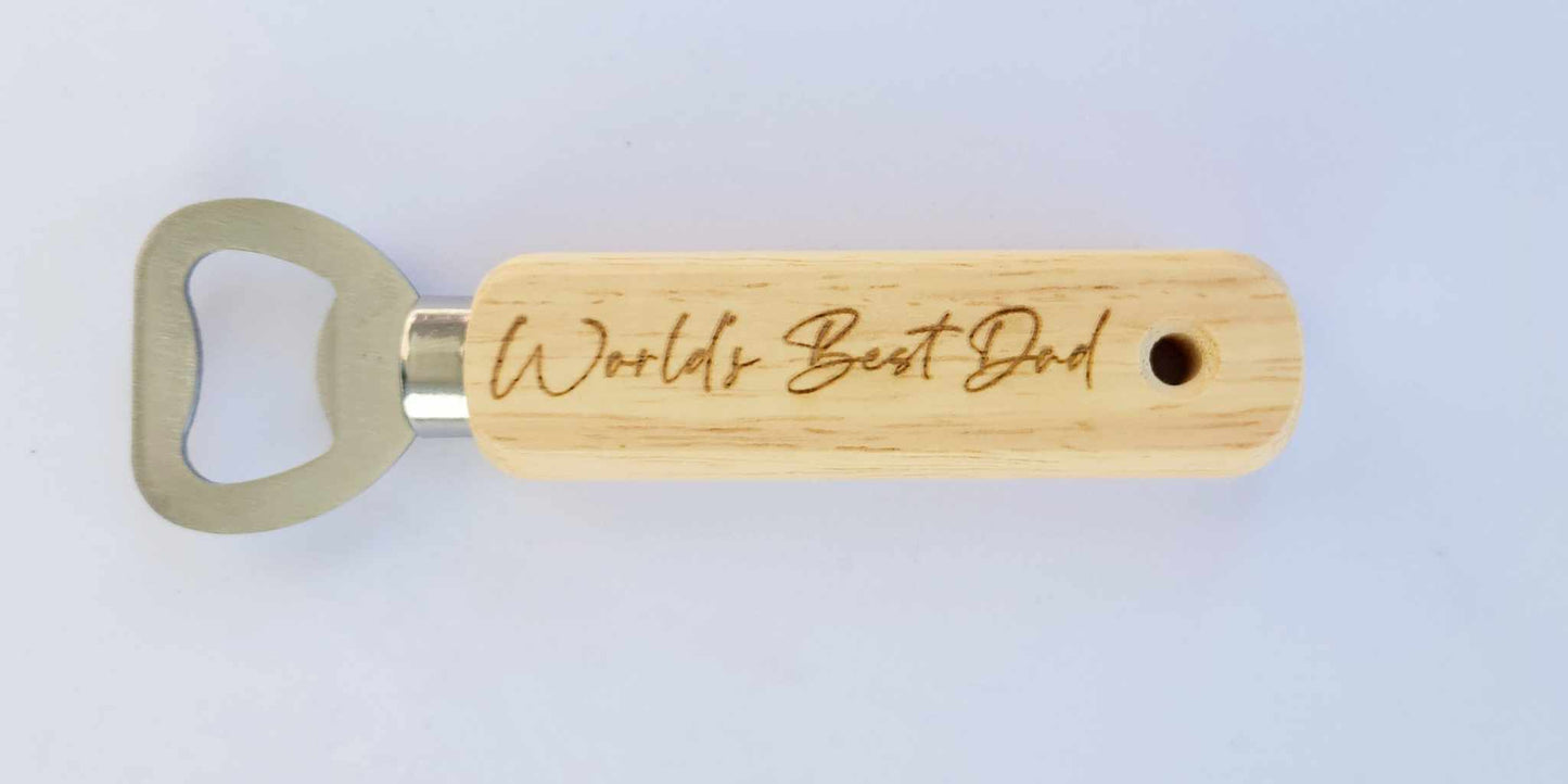 Wooden Handle Personalised Bottle Opener