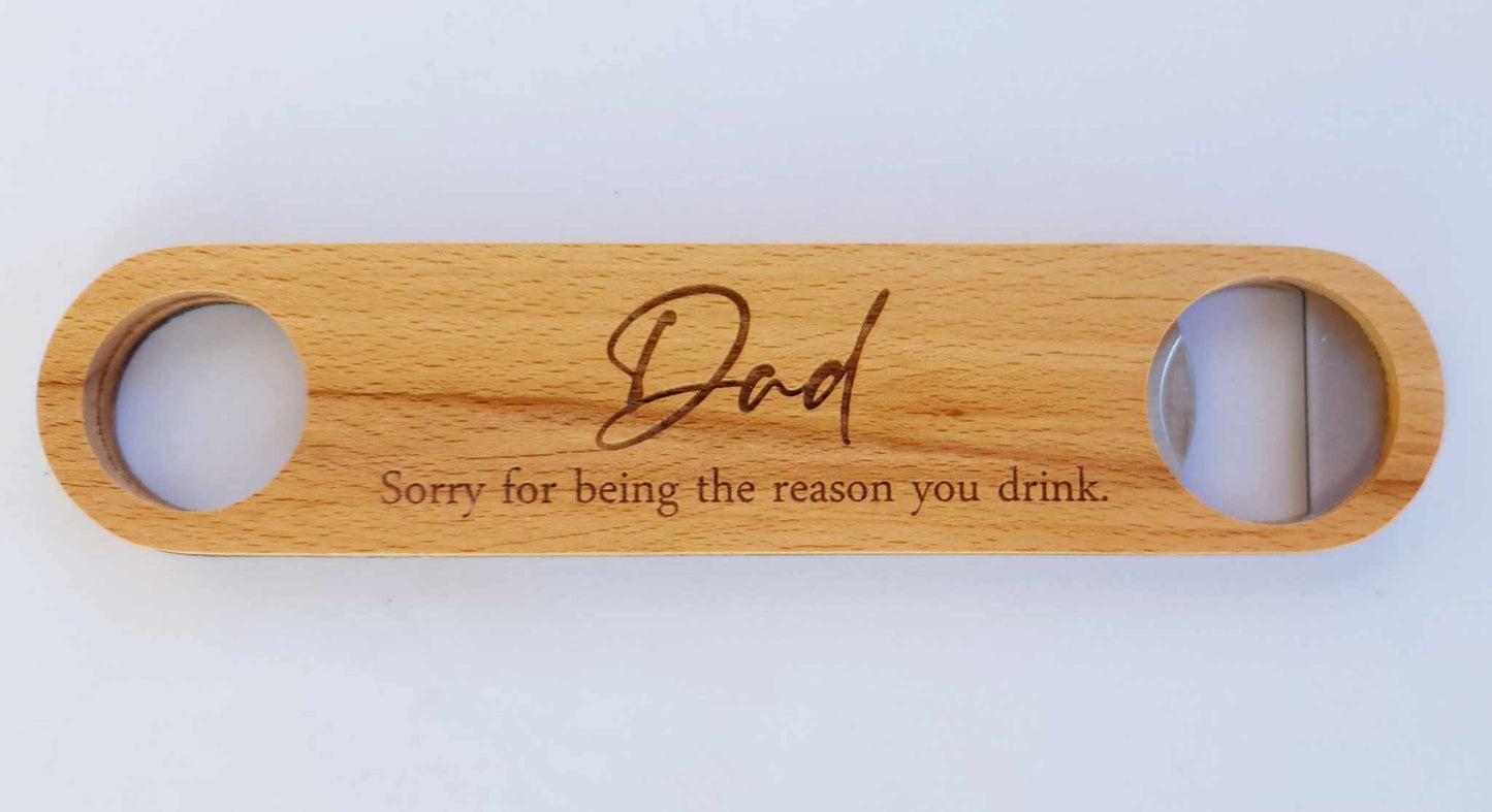 Engraved Wooden Bottle Opener