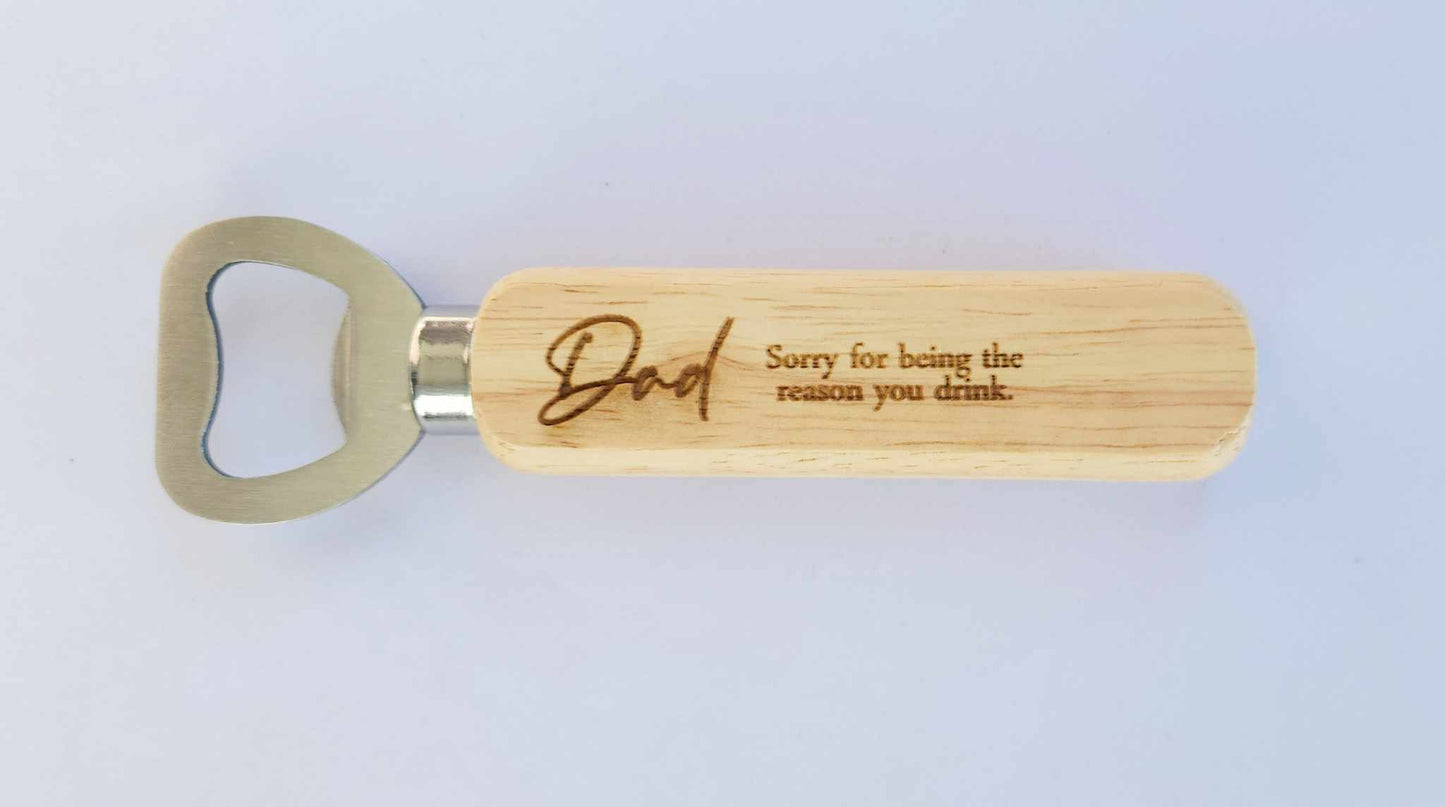 Wooden Handle Personalised Bottle Opener