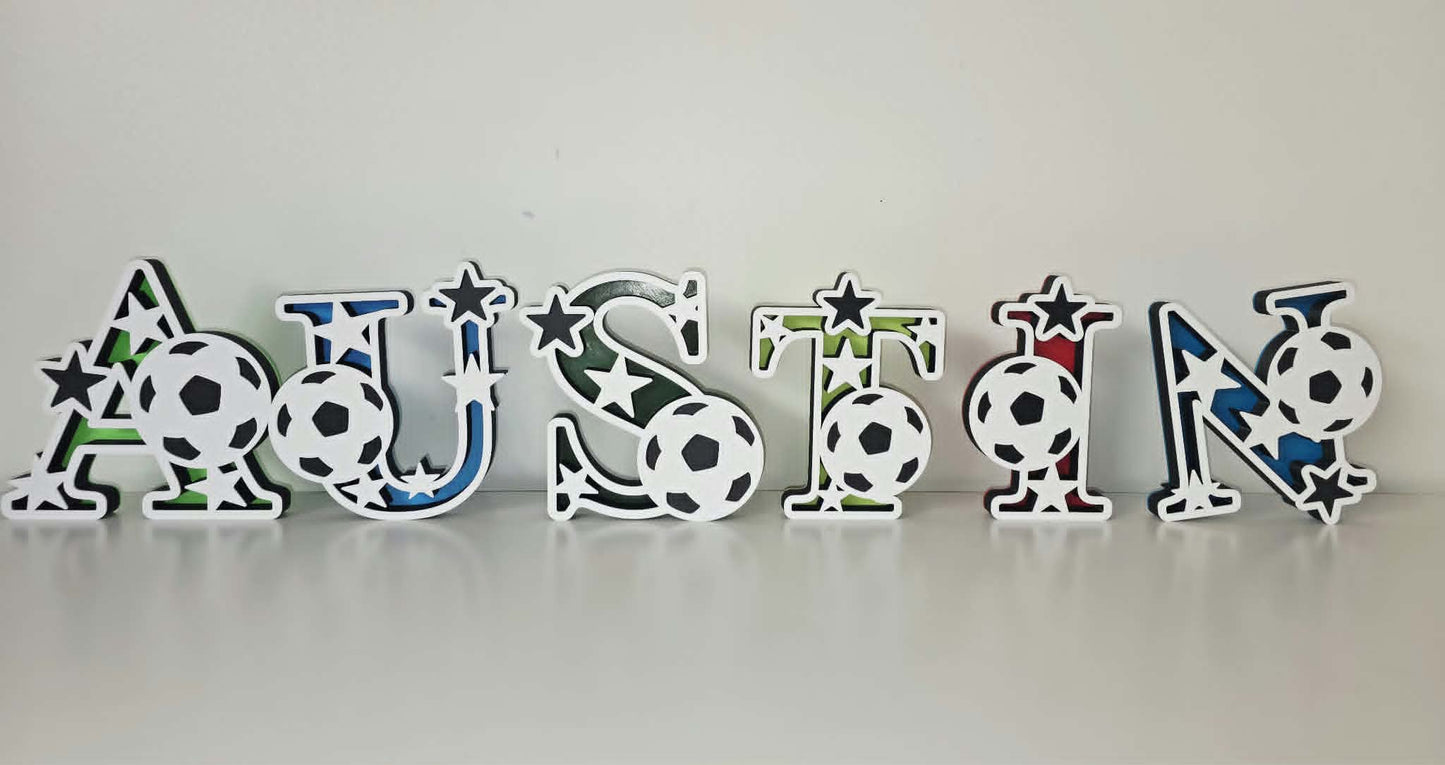 Soccer Personalised Name Letters – 3D Printed