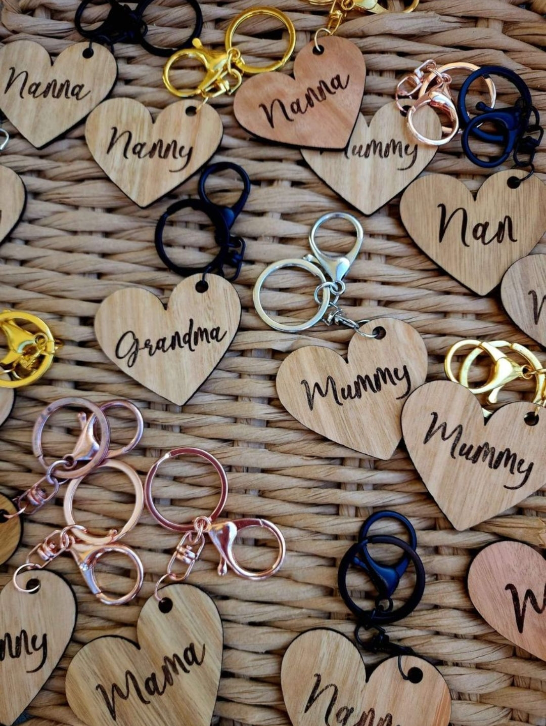 Personalised love heart keyring