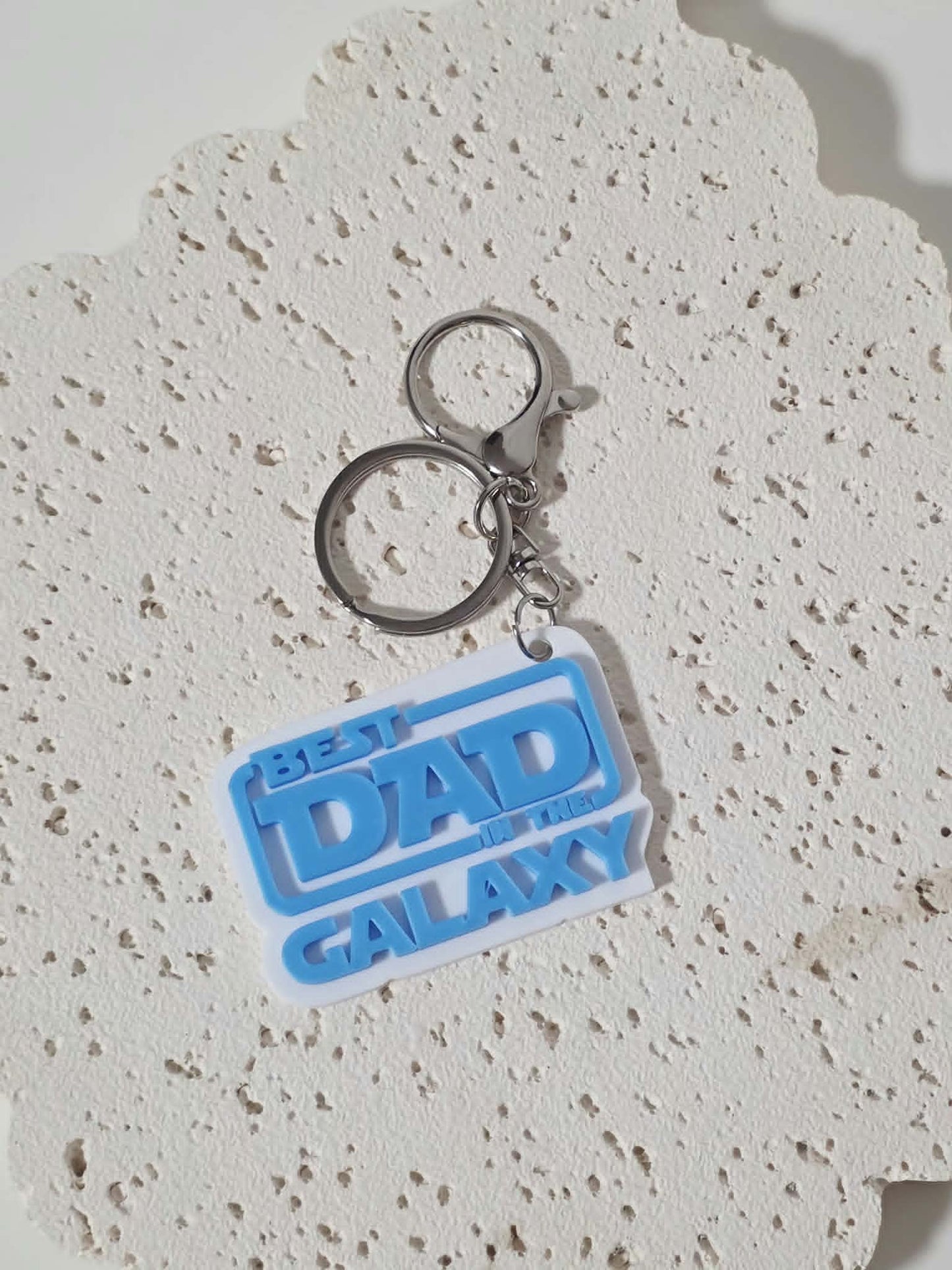 Best Dad In The Galaxy Keyring - 3D Printed