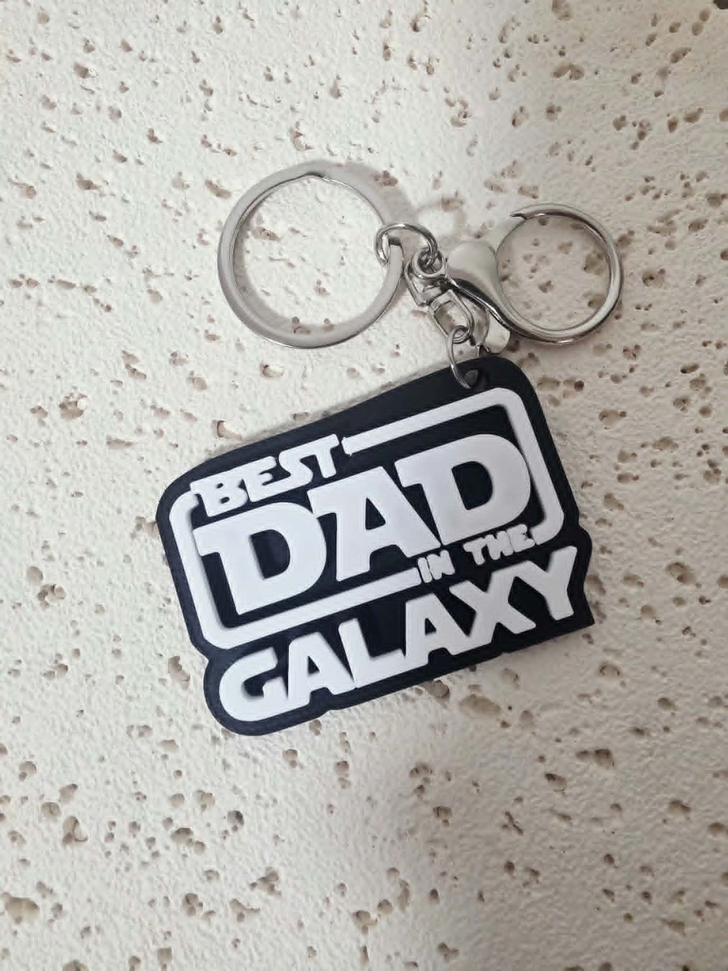 Best Dad In The Galaxy Keyring - 3D Printed