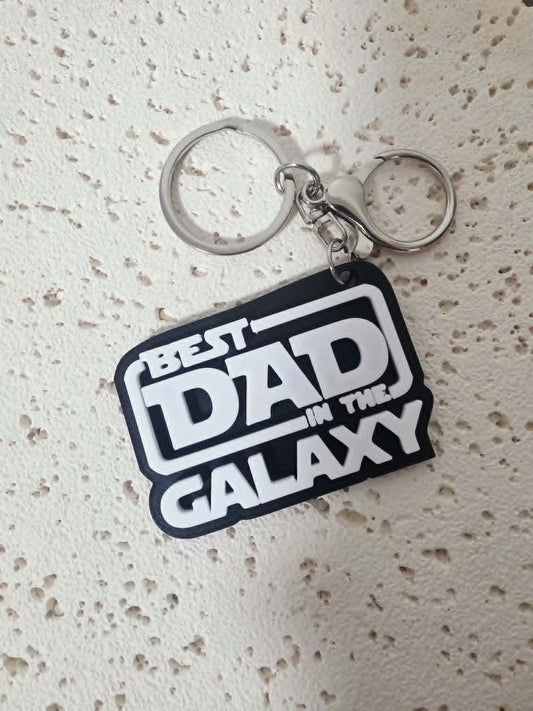 Best Dad In The Galaxy Keyring - 3D Printed
