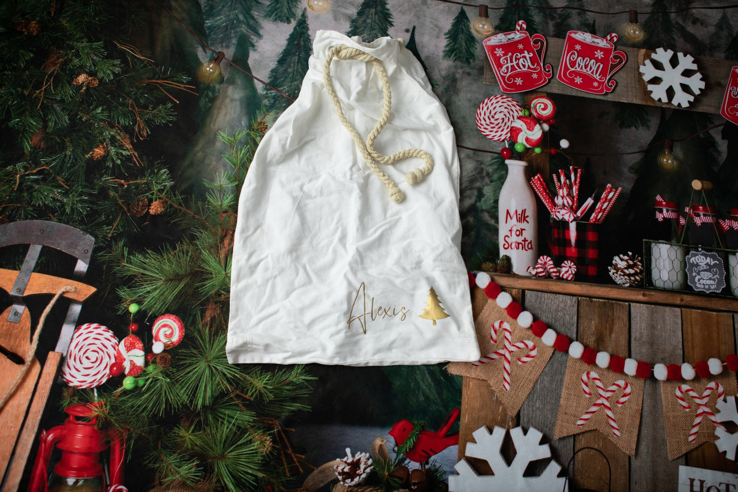 Cream Santa sacks