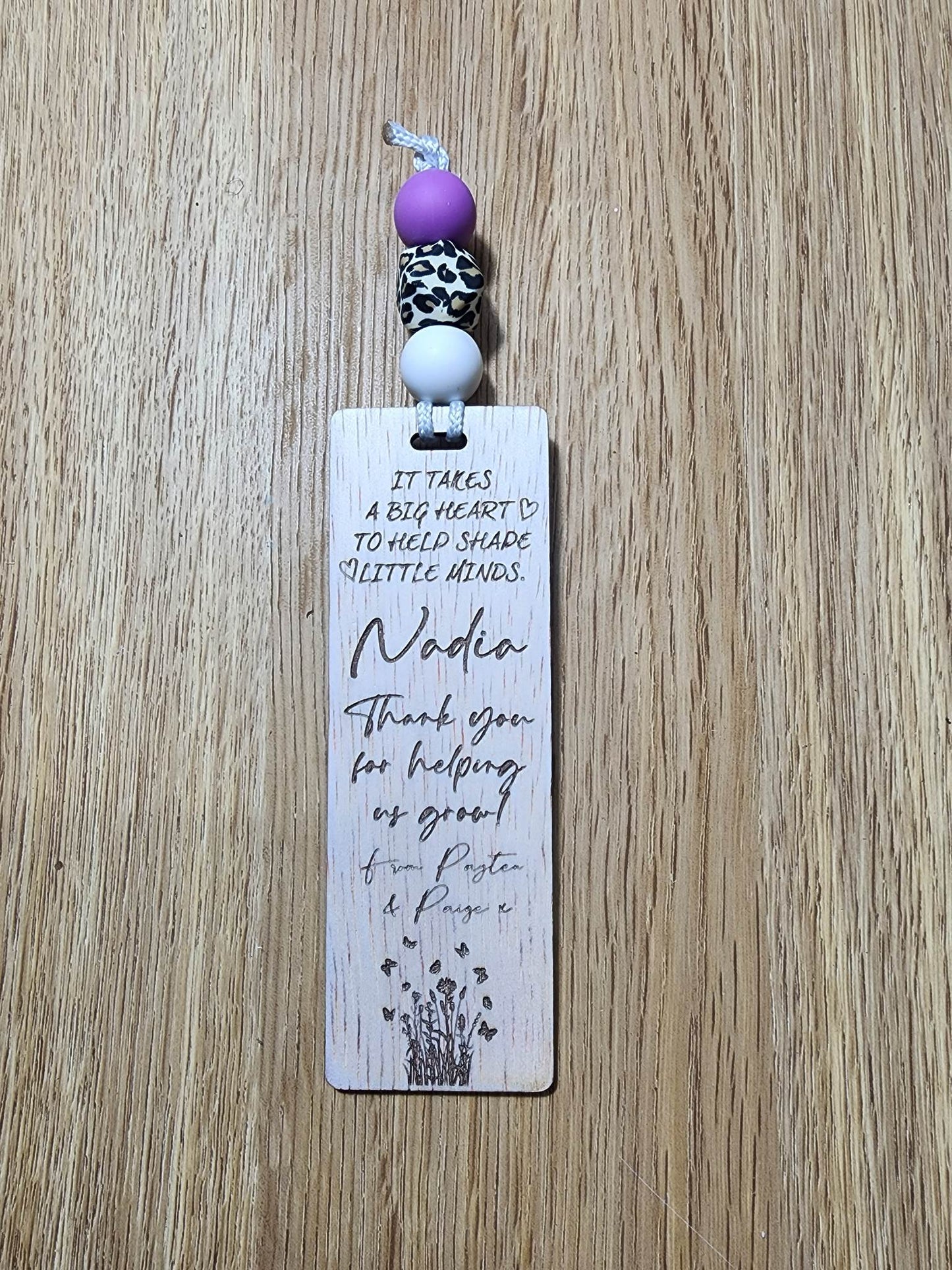 Personalised book mark