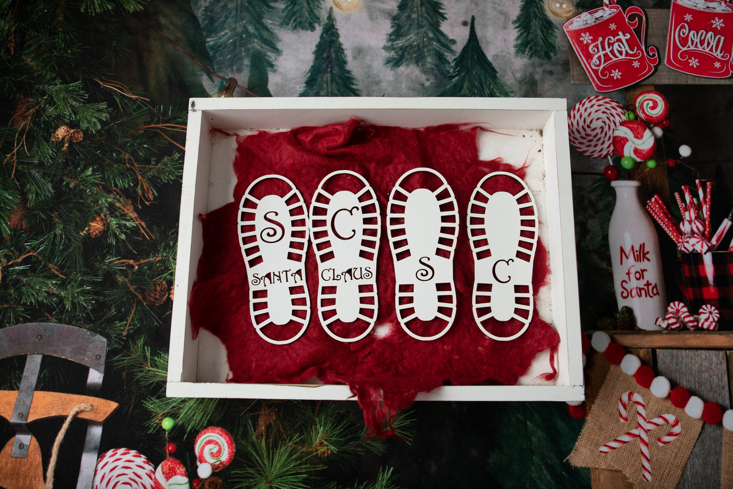 Santa Boot Footprint Stencil