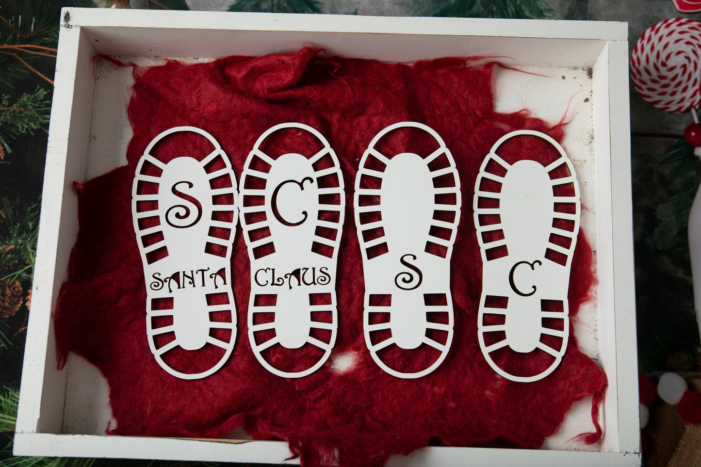 Santa Boot Footprint Stencil