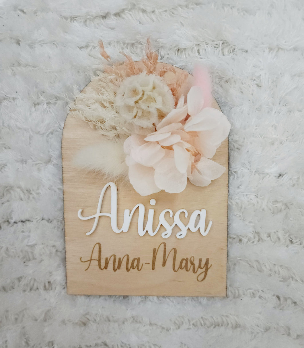 Dried Floral Personalised Plaque