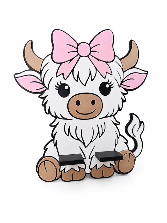 Highland cow phone holder
