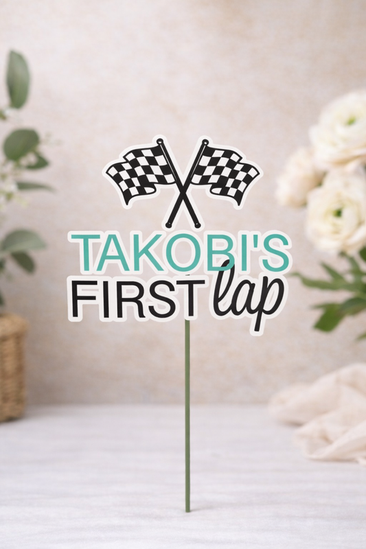 FIRST LAP CAKE TOPPER