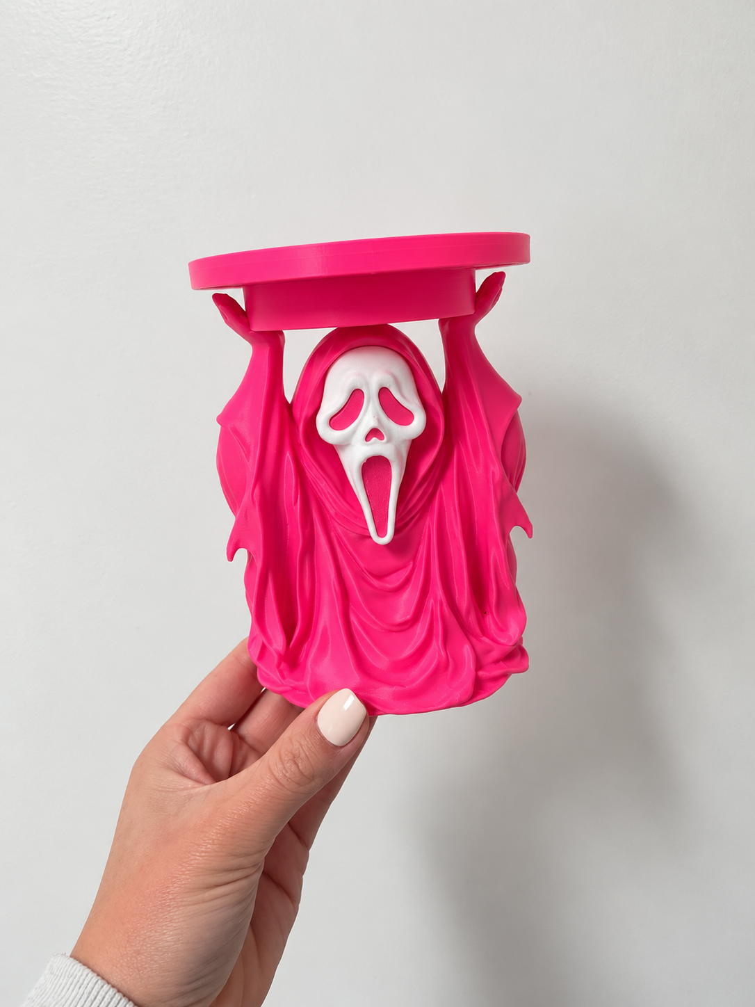 3D printed Scream Face candle holder