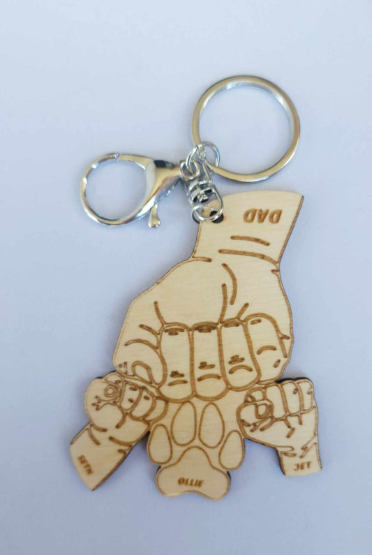 Father's day Keyring - paw print