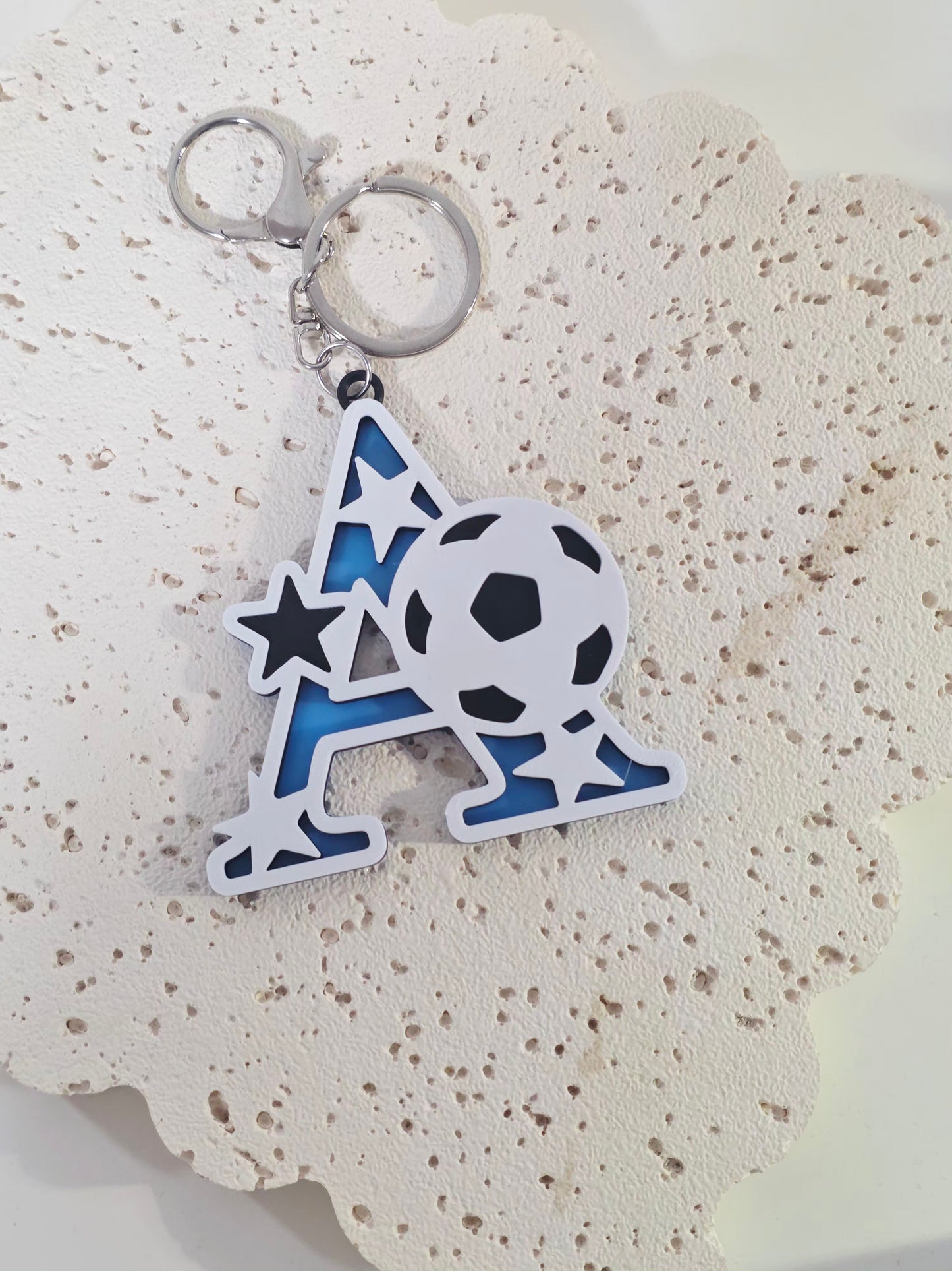 Soccer Initial Keyring - 3D Printed