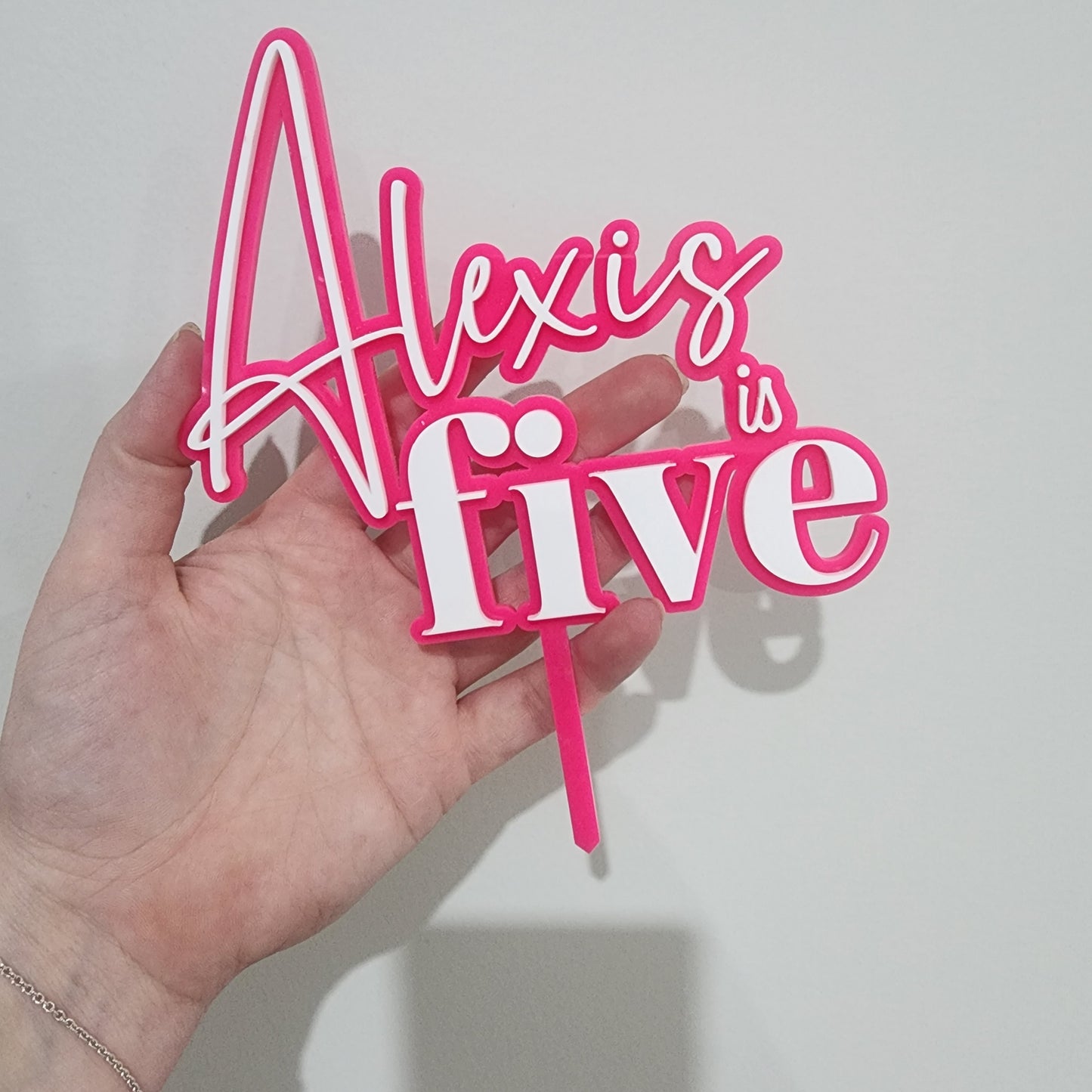 ALEXIS IS 5 ACRYLIC TOPPER