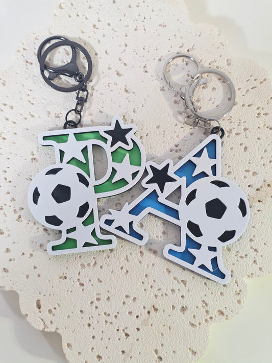 Soccer Initial Keyring - 3D Printed