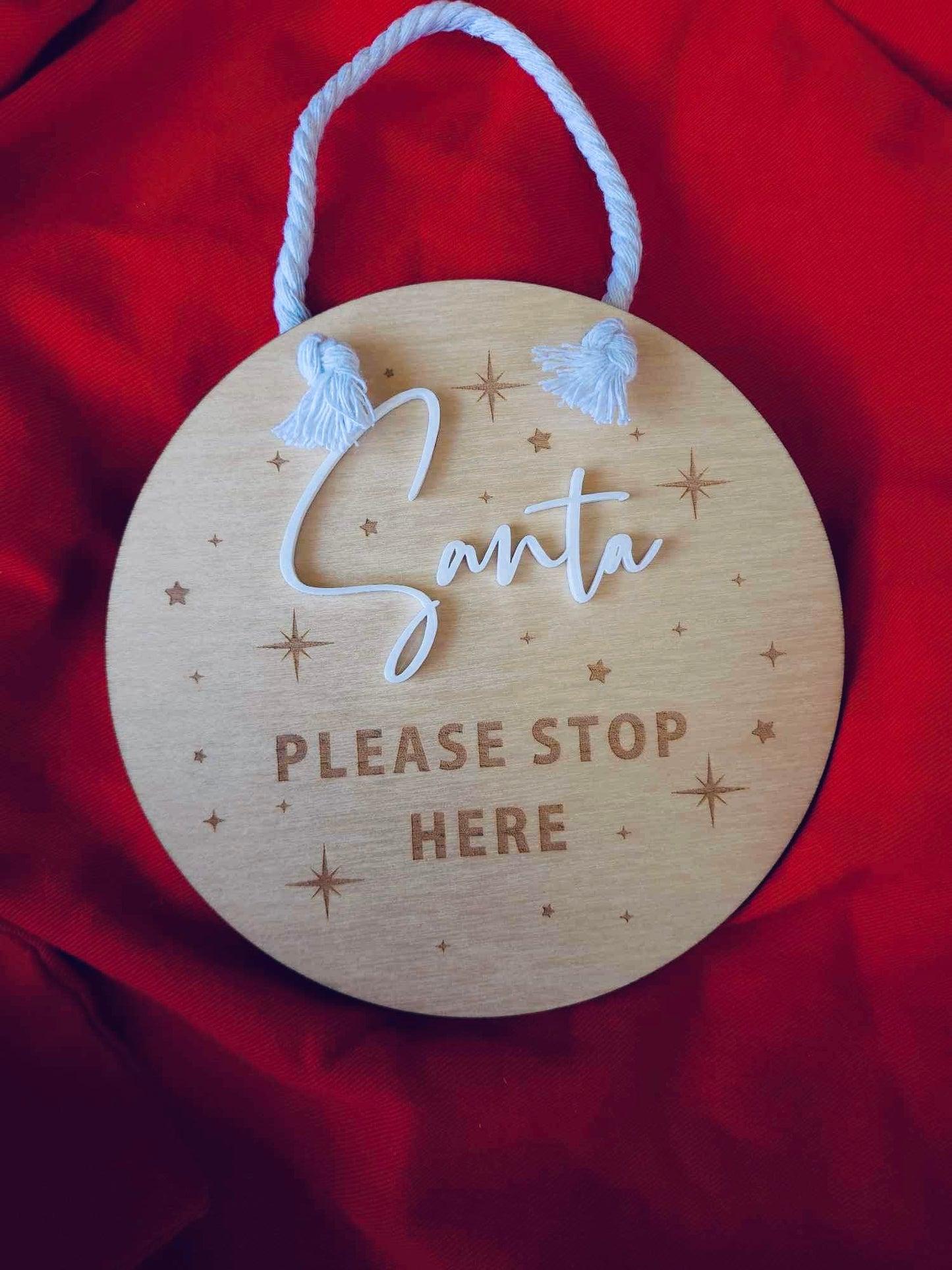 Santa Stop Here with stars