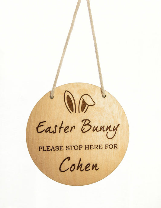 Easter bunny stop here sign